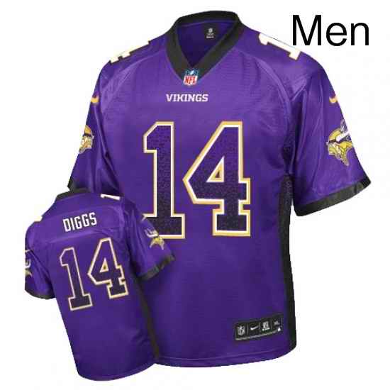 Mens Nike Minnesota Vikings 14 Stefon Diggs Elite Purple Drift Fashion NFL Jersey